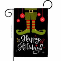 Ornament Collection G192307-BO 13 x 18.5 in. Elf Happy Holidays Garden Flag with Winter Chris