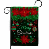 Angeleno Heritage G135307-BO 13 x 18.5 in. Poinsettia Ornaments Garden Flag with Winter Chris