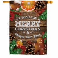 Ornament Collection H192048-BO 28 x 40 in. Christmas Sprit House Flag with Winter Double-Side