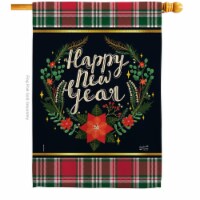 Angeleno Heritage H137222-BO 28 x 40 in. Winter New Year House Flag Double-Sided Decorative V