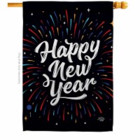 Ornament Collection H192330-BO 28 x 40 in. Happy New Year House Flag with Winter Double-Sided