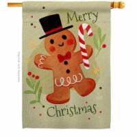 Angeleno Heritage H137611-BO 28 x 40 in. Mr Gingerbread House Flag with Winter Christmas Doub