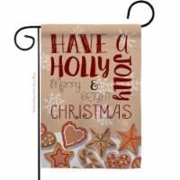 Ornament Collection G192128-BO 13 x 18.5 in. Have a Holly Jolly Garden Flag with Winter Chris