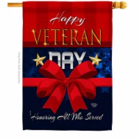 Ornament Collection H192172-BO 28 x 40 in. Happy Veteran Day House Flag with Armed Forces Ser