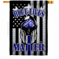 Ornament Collection H192286-BO 28 x 40 in. Blue Lives Matter House Flag with Armed Forces Pol