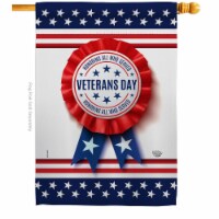 Ornament Collection H192329-BO 28 x 40 in. Veterans Day House Flag with Armed Forces Double-S