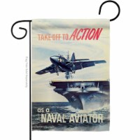 US Brotherhood G183004-BO 13 x 18.5 in. Take off to Action Garden Flag with Armed Forces Navy