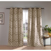 Lala+Bash KIT 14227D=12 Grommet Blackout Curtains - Window Curtain Panel Set - Geometric - 2