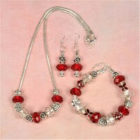 MyFavoriteBeads 143192PMM392 Valentines Day Crystal Crush Jewellery Set, 3 Piece