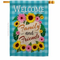 Angeleno Heritage H137033-BO Welcome Family & Friends Floral Double-Sided Garden Decorative H