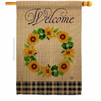 Ornament Collection H192233-BO Sunflowers Wreath Floral Double-Sided Garden Decorative House