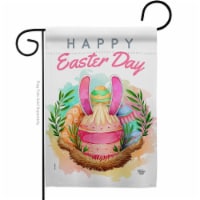 Ornament Collection G192349-BO Happy Bunny Eggs Springtime Easter Double-Sided Decorative Gar