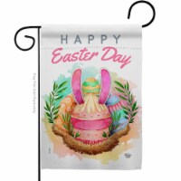Ornament Collection G192349-BO Happy Bunny Eggs Springtime Easter Double-Sided Decorative Gar