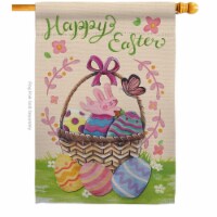 Ornament Collection H192018-BO Happy Easter Colorful Basket Eggs Springtime Double-Sided Gard