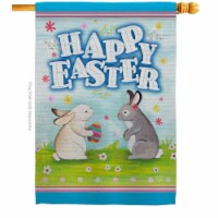 Ornament Collection H192019-BO Happy Easter Bunnies Lovely Egg Springtime Double-Sided Garden