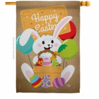 Ornament Collection H192024-BO Colorful Happy Easter Egg with Bunny Springtime Double-Sided G