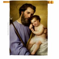 Ornament Collection H192597-BO St Joseph & Infant Jesus Religious Faith Double-Sided Garden D