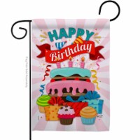 Angeleno Heritage G135080-BO Happy Birthday Cake Celebration Double-Sided Decorative Garden F