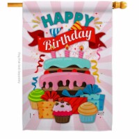Angeleno Heritage H137080-BO Happy Birthday Cake Celebration Double-Sided Garden Decorative H