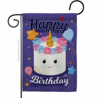 Ornament Collection G192171-BO Unicorn Birthday Cake Celebration Double-Sided Decorative Gard