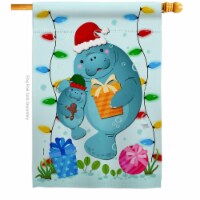 Breeze Decor H107075-BO Manatees Christmas Animals Sea Creature 28 x 40 in. Double-Sided Deco