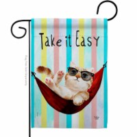 Ornament Collection G192605-BO Take it Easy Animals Cat 13 x 18.5 in. Double-Sided Decorative