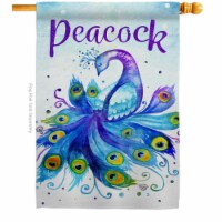 Ornament Collection H192568-BO Beautiful Peacock Animals Bird 28 x 40 in. Double-Sided Decora