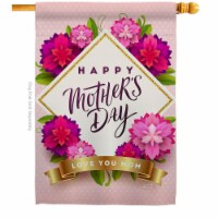 Angeleno Heritage H137508-BO Pink Mother Day Family 28 x 40 in. Double-Sided Decorative Verti
