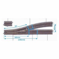 Kato KAT2-852 HO Scale Left Turnout with 550 mm Radius Curve