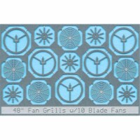 BLMA Models BLM82 N Scale 48 in. Fan Grills with Center Plate 10 Blade