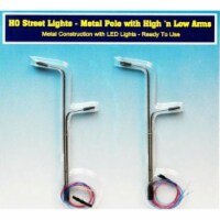 Rock Island Hobby RIH012103 HO Scale Double Pole Street Lights with Two High-Low Arms