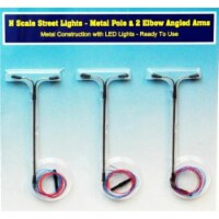 Rock Island Hobby RIH013102 N Scale Street Lights with Two Elbow-Angled Arms