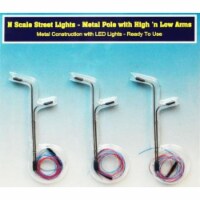 Rock Island Hobby RIH013103 N Scale Double Pole Street Lights with Two High-Low Arms