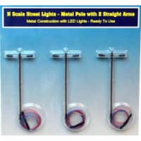 Rock Island Hobby RIH013104 N Scale Street Lights with Two Straight Arms