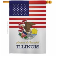 Americana Home & Garden H140565-BO 28 x 40 in. USA Illinois American State Vertical House Fla