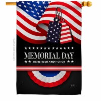 Breeze Decor H111096-BO 28 x 40 in. Remember Memorial Day American Vertical House Flag with D