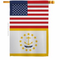 Americana Home & Garden H140798-BO 28 x 40 in. USA Rhode Island American State Vertical House