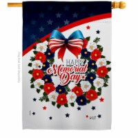 Angeleno Heritage H137496-BO 28 x 40 in. Memorial Day Wreath American Vertical House Flag wit