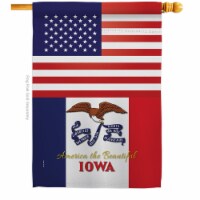 Americana Home & Garden H140567-BO 28 x 40 in. USA Iowa American State Vertical House Flag wi