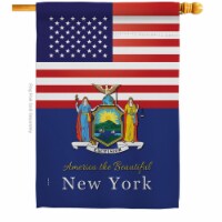 Americana Home & Garden H140584-BO 28 x 40 in. USA New York American State Vertical House Fla