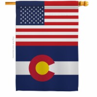 Americana Home & Garden H140756-BO 28 x 40 in. USA Colorado American State Vertical House Fla