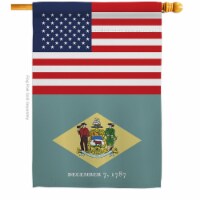 Americana Home & Garden H140758-BO 28 x 40 in. USA Delaware American State Vertical House Fla
