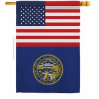 Americana Home & Garden H140780-BO 28 x 40 in. USA Nebraska American State Vertical House Fla