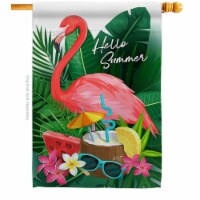 Angeleno Heritage H137371-BO Flamingo Summer Summertime Tropical 28 x 40 in. Double-Sided Dec