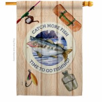 Angeleno Heritage H137549-BO Catch Fish Sports Fishing 28 x 40 in. Double-Sided Decorative Ve