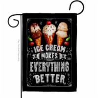 Ornament Collection G192648-BO Ice Cream Better Food Sweet 13 x 18.5 in. Double-Sided Decorat