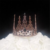 Tian Sweet 34040-CL 8.4 oz Fleur De Lis King Gold Crown Cake Topper -  Clear, 1 - King Soopers