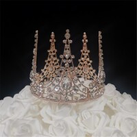 Tian Sweet 34032-RG 5.8 oz High Spiky Crown Cake Topper - Rose Gold