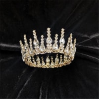 Tian Sweet 34033-GD 8 oz Drops Wedding Crown Cake Topper - Gold