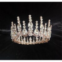 Tian Sweet 34033-RG 8 oz Drops Wedding Crown Cake Topper - Rose Gold
